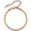 Bestyle Braccialetto Donna Acciaio Catena Piatta Serpente 5mm/ 16+5cm Regolabile Bracciale Acciaio Inox Donna Rigido Bracciale Donna in Argento