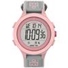 Timex Orologio da donna Ironman Training da 42 mm, cinturino Fastwrap in tessuto elastico grigio, quadrante digitale, cassa rosa TW5M64200