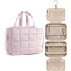 BAGSMART Beauty case da viaggio da donna, borsa da toilette da appendere, borsa da toilette per trucco, organizer da viaggio, Colore: rosa.