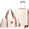 COOLIFE EasyJet Trolley Bagaglio a Mano 55x40x20 e Borsone da Viaggio 30L(45x36x20cm) Set di Valigie, Valigia Bagaglio a Mano, Chiusura a Combinazione Laterale con TSA