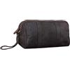 STILORD "Charles" Beauty Case da Viaggio in Pelle Vintage Portatrucco Uomo Borsa da Toilette Bagno in Cuoio Colore:marrone scuro
