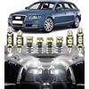 BMT xms 19pz Kit di Luci LED per Interni per AUDI A6 S6 RS6 C6 4F Sedan Avant 2005-2011, Lampadine LED per Interni Auto e Camion 6000K Bianco Luminoso