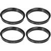 X AUTOHAUX 4 anelli centrali universali da 72,6 mm a 65,1 mm, colore nero