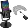 TONOR Microfono Wireless Gaming, Compatibile con Xbox & Schede Capture, Microfono Senza Fili a Condensatore RGB, Monitoraggio,Disattivazione,Volume Regolabile,Durata Della Batteria 15 Ore, TCX3 Flow