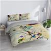 Italian Bed Linen Parure Copripiumino Matrimoniale "Sogni d'Autore" 100% cotone, Made in Italy, 250×200 cm con Doppia Patella 50 cm + 2 Federe 50×80 cm con Patella Interna, Stampa Digitale - SD61