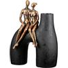Casablanca modernes Design Casablanca - Vaso Movement in resina sintetica, colore nero, effetto metallico, altezza 26 cm, forma uomo e donna