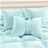 PETTI Artigiani Italiani - Cuscini Arredo in Velluto con Imbottitura, Cuscino per Camera da Letto, Divano Salotto, con Federa a Sacco, Fiocco Celeste - 50 x 40 cm