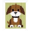 VERVACO Kit Ricamo Principianti Educativo attività Creative Cagnolino Marrone Canovaccio per Mezzo Punto ca. 12,5 x 16 cm Set Fai da Te Passatempi Creativi Beginner Long Stitch Embroidery