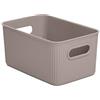 TATAY Cestino Portaoggetti Plastica 5 L Baobab | Scatola Organizzatrice | Manici Integrati | Design Compatto e Versatile | Plastica Senza BPA | 18,1x27,2x13 cm, Taupe