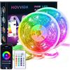 HOVVIDA Striscia LED 20m WiFi, Compatibile con Alexa e Google Home, 30 LED/metro, 2x10m, Luci RGB 24V 600 LED, APP e telecomando, modalità musica, LED per stanza, cucina, camera da letto, fest