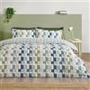 Catherine Lansfield Bryson Geo - Set copripiumino singolo reversibile con federa, colore: blu