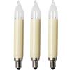 Hellum 901030 - Candela di ricambio per illuminazione interna ed esterna, attacco E10, 8 V, 3 W, 3 in carta blister, colore: Avorio.