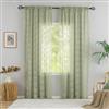 YJ YANJUN Tende trasparenti in pizzo verde, lunghe 248 cm, per soggiorno, antichi tempi, smerlate, tende per armadio, con tasca per asta, stile bohémien, filtro per la privacy, tende floreali,