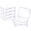 ZORRITA Mnixy 6 contenitori in plastica trasparente con coperchio a cerniera rettangolari piccole scatole di plastica per perline, gioielli, ferramenta, pezzi di gioco, oggetti artigianali, 10 x 3,3 x 1,1 cm