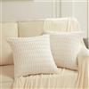 Fancy Homi Confezione da 2 federe decorative per cuscini in stile bohémien, 45 x 45 cm, per soggiorno, divano, letto, divano, rustico, moderno, decorazione per la casa, in morbido velluto a coste,
