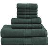 Madison Park Signature - Set di asciugamani da bagno in 100% cotone, 800 g/m², altamente assorbenti, ad asciugatura rapida, qualità alberghiera e spa, per bagno, multicolore, verde scuro, 8 pezzi