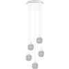 Trio Leuchten TRIO, Sospensione, Mela 5 x E14, max.25,0 W Vetro, Bianco, Corpo: Metallo, Bianco Opaco Ø:34,4 cm, H:150,0 cm IP20, Senza Illuminante, Regolabile in Altezza