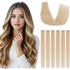 SEGOHAIR - Extension con clip in capelli veri, 6 pezzi, Highlights, Extension per capelli lisci, Naturale per donne, Biondo platino#60, 30 cm, 33 g