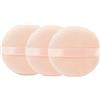 ericotry 3 palline rotonde in velluto con nastro da 8 cm in morbida spugna per viso, trucco viso, cipria, cipria, fondotinta e fondotinta (beige)