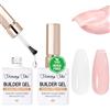 Shining She Builder Gel Unghie TPO-Free HEMA-Free, 2PCS Rosa e Clear Gel Ricostruzione Unghie Soak Off UV LED per Principianti e Professionisti Nail Extension Nail Rinforzo nail Art, 15ML