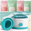 IFANZETECH Scaldacera Cera Brasiliana Kit: Scalda Cera per Ceretta, 400g Cera, 42 Accessori per Depilazione per Uso Domestico e in Salone, per Tutto il Corpo, Sopracciglia, Viso, Bikini, per Donna e Uomo, Blu