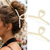 Zoestar Fermagli per capelli con perle, in metallo dorato, con perle, accessori per capelli eleganti per donne (confezione da 2)