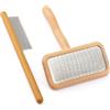 Astfys Tappeto Pettine in Legno di Pecora, Spazzola in Lana di Pecora, per cardare Pelliccia, ripristina la Morbidezza e la consistenza dei tappeti (Legno Naturale, 2 pz)