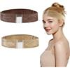 VLYX Set di 2 fasce per parrucca, regolabili e invisibili in pizzo (Marrone & Beige)