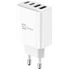 TELE System TS833 EU Caricabatterie USB-C e USB-A 40W, 4 Porte Fast Charge, Ricarica Rapida Intelligente per Smartphone e Tablet, Adattatore da Parete Compatto con Protezione Integrata