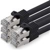 1aTTack.de 3.0m CAT7 Cavo di rete LAN RJ45 10 Gigabit, 5 pezzi - nero | Cavo patch Ethernet, rame, schermatura SFTP PiMF, DSL, switch, modem, router, patch panel, CAT7 CAT6 CAT5