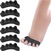 RoserRose Separatore Dita Piede-6Pezzi, 3 Coppie-Distanziatori Dita Piedi-Toe Spacer-Tutore Dita Piedi-Separa Dita Piedi-Separatori Dita Piedi-Toe Separator-Distanfix X Alluce Valgo-Raddrizza Dita Piedi (Nero)