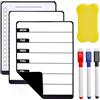 Planner Settimanale Magnetico A4 Con Lista Spesa A5 – Lavagna Cancellabile Per Frigo, 3 Pennarelli E Gomma Inclusi