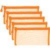 PATIKIL Borse di File B6, 5Pz Sacchetti Portadocumenti con Cerniera, Tasca Portaoggetti Zip in Plastica per Organizzare Documenti, Perline, Ufficio, Forniture Casa, 11.5x23cm, Arancione