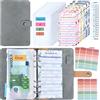 ANYUKE Budget Binder A6, Raccoglitore ad Anelli per Cash Stuffing, Agenda Budget e Quaderno Risparmio Soldi con Bustine per Contanti, Money Binder per Organizzatore di Budget - Grigio