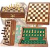 ChessBazar Chess Bazar - Set di scacchi magnetici in legno, 18 x 18 cm, con pezzi di scacchi Staunton, tavolo da gioco pieghevole con contenitore