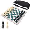 equlup Mini set di scacchi da viaggio, 34x34 cm/13,4x13,4 pollici set di scacchi portatile in PVC set di arrotolabili pieghevoli internazionali per adulti e bambini
