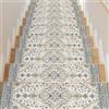 Homcomodar 15PCS Tappeti per Scale 76x20cm Vintage Tappetini per Scale in Legno Passi Tappeti Antiscivolo per Pavimento Protezione Decorativa Tappeto per Scale Interne Grigio