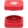 CALIFORNIA'S CHOICE Macinino quadrato in ceramica premium Long Beach rosso, rivestimento in nano-ceramica, 2 pezzi, colore: rosso