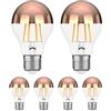 ledscom.de 6 pezzi E27 lampadina LED, A60, bianco caldo (2600 K), 7,5 W, 839lm, testa a specchio (oro rosa)