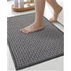 COLOR&GEOMETRY Tappeto da Bagno Chenille Ultra Morbido Grigio 40x60 cm - Assorbente, Fondo Antiscivolo in Gomma, Lavabile in Lavatrice per Bagno e Lavandino