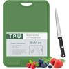 Gintan Tagliere Flessibile in TPU, Senza BPA, con Fessure per Coltello e Succo, Tagliere Flessibile Antigraffio per Cucina, Lavabile in Lavastoviglie, Manici Facili da Impugnare(verde scuro)