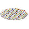 Puremagics Piatto decorativo in cristallo multicolore dipinto a mano, diametro 27,9 cm.