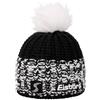 Eisbär Beanie Focus Lux Crystal Skipool Donna - Made in The EU Lana Lavorato a Maglia Invernale con Fodera, Fodera Inverno Autunno/Inverno - Taglia Unica Bianco-Grigio