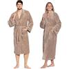 ZOLLNER Accappatoio - soffice e assorbente - Unisex - M - marrone - esterno poliestere e interno cotone misto - lavabile - qualità alberghiera - Certificato OEKO TEX (R)