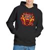 Stranger Things Hellfire Flames Felpa con Cappuccio Unisex, Nero, XL