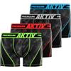 FREEGUN Set di 4 Boxer con Cuciture Colorate Aktiv