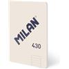 MILAN Quaderno A5 incollato, carta a righe, 48 fogli da 95 g/m², collezione 430 since 1918, beige
