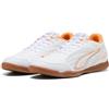 PUMA Scarpa da Calcio Unisex TRUCO IV, Bianco-Arancione, Argento Brillante, Taglia 40, Puma Bianco Arancione Glow Vibrant Silver, 43 EU