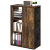 Furinno VIOLA Libreria A 3 Ripiani, Libreria Portaoggetti A Cubi Con Ripiano Aperto, Con Contenitori, Per Soggiorno, Camera Da Letto, Ufficio Domestico, Pino Ambra/Nero