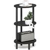 Furinno TURN-N-TUBE Tavolino laterale, 3-Tier Oval Tavolino da salotto, Comodino, Tavolino da comodino, per soggiorno, camera da letto, Espresso/Nero